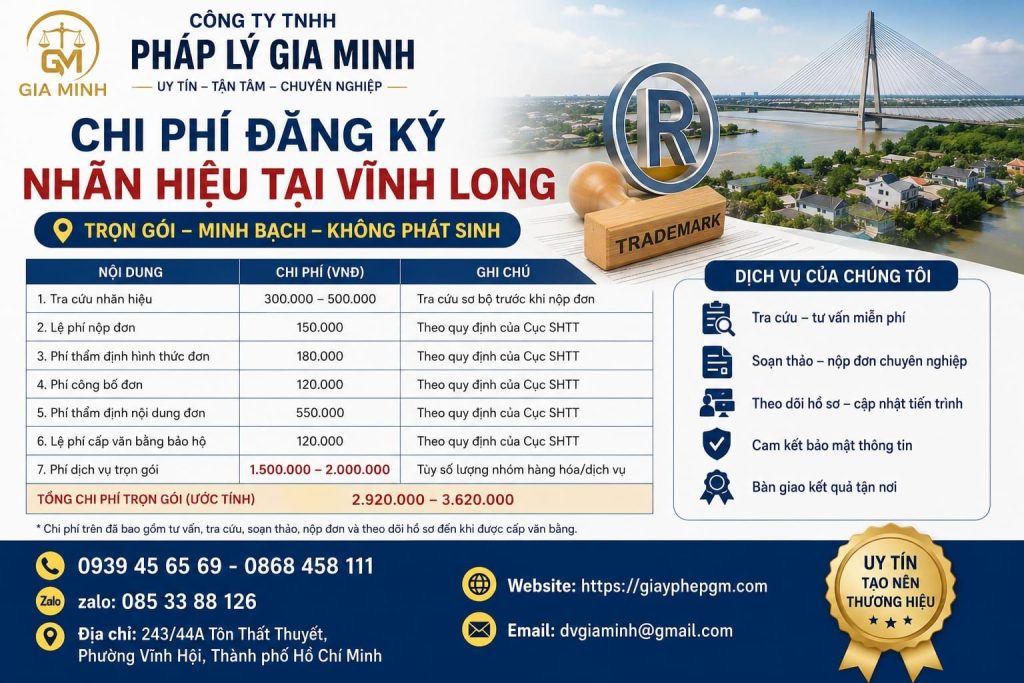 Chi phí đăng ký nhãn hiệu tại Vĩnh Long