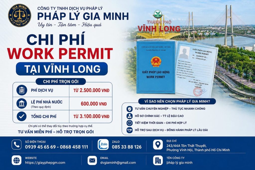 Chi phí work permit tại Vĩnh Long