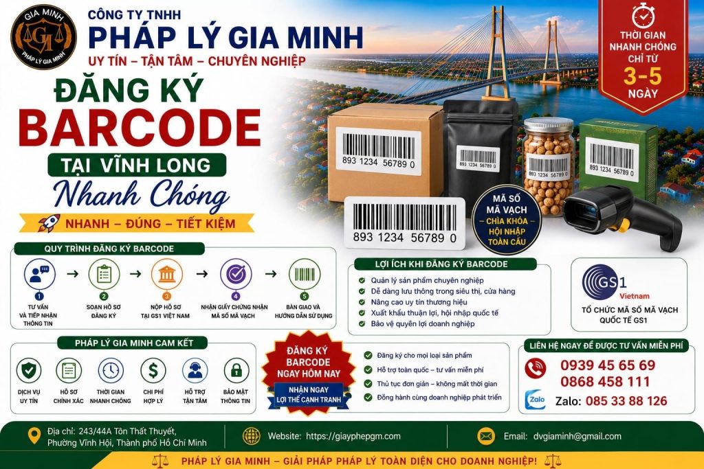 Đăng ký barcode tại Vĩnh Long nhanh chóng