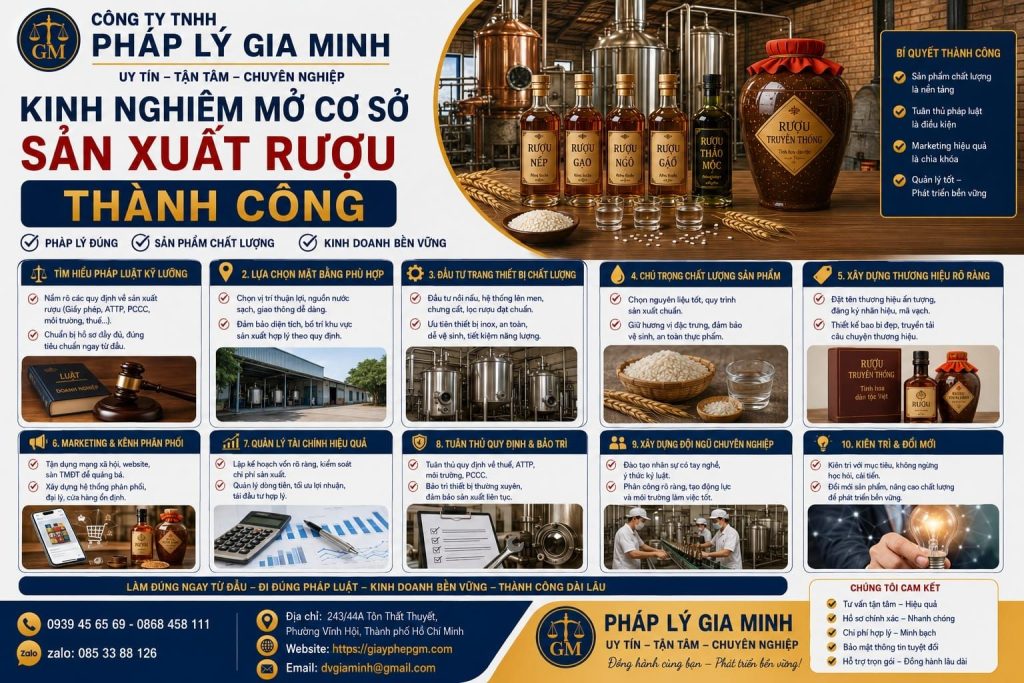 Đăng ký môi trường cho cơ sở nấu rượu thủ công