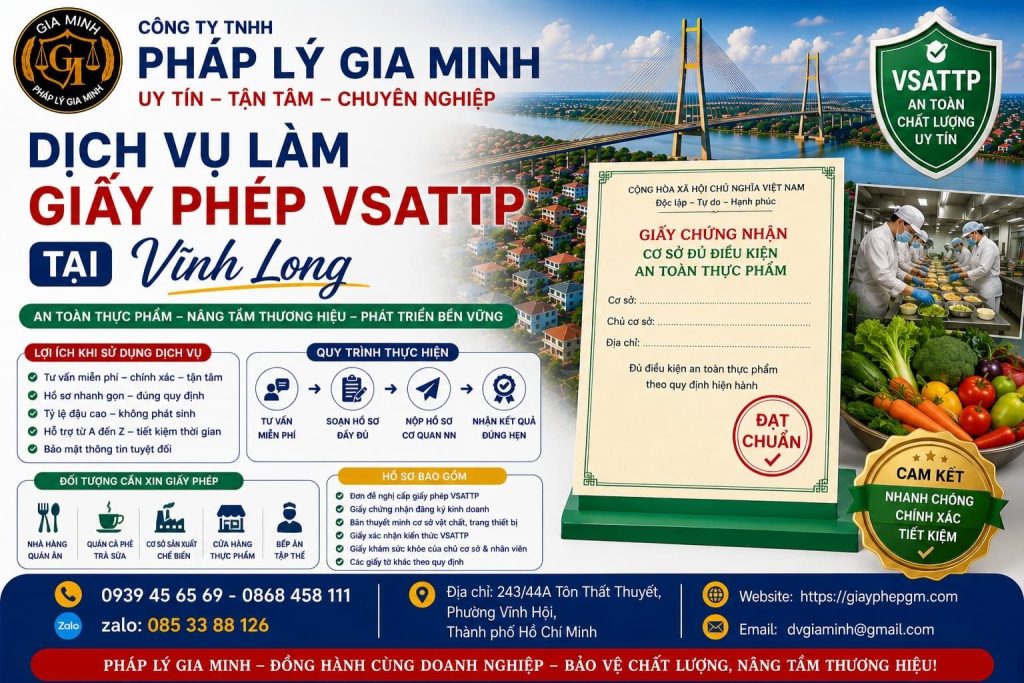 Dịch vụ an toàn thực phẩm uy tín Vĩnh Long