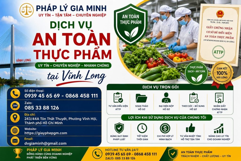 Dịch vụ ATTP cho quán ăn tại Vĩnh Long