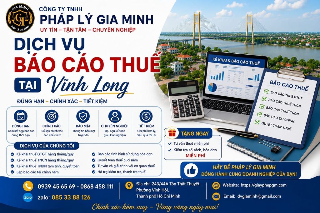 Dịch vụ kế toán thuế tại Vĩnh Long uy tín – Giải pháp tối ưu chi phí và pháp lý cho doanh nghiệp 3 Dịch vụ báo cáo thuế tại Vĩnh Long