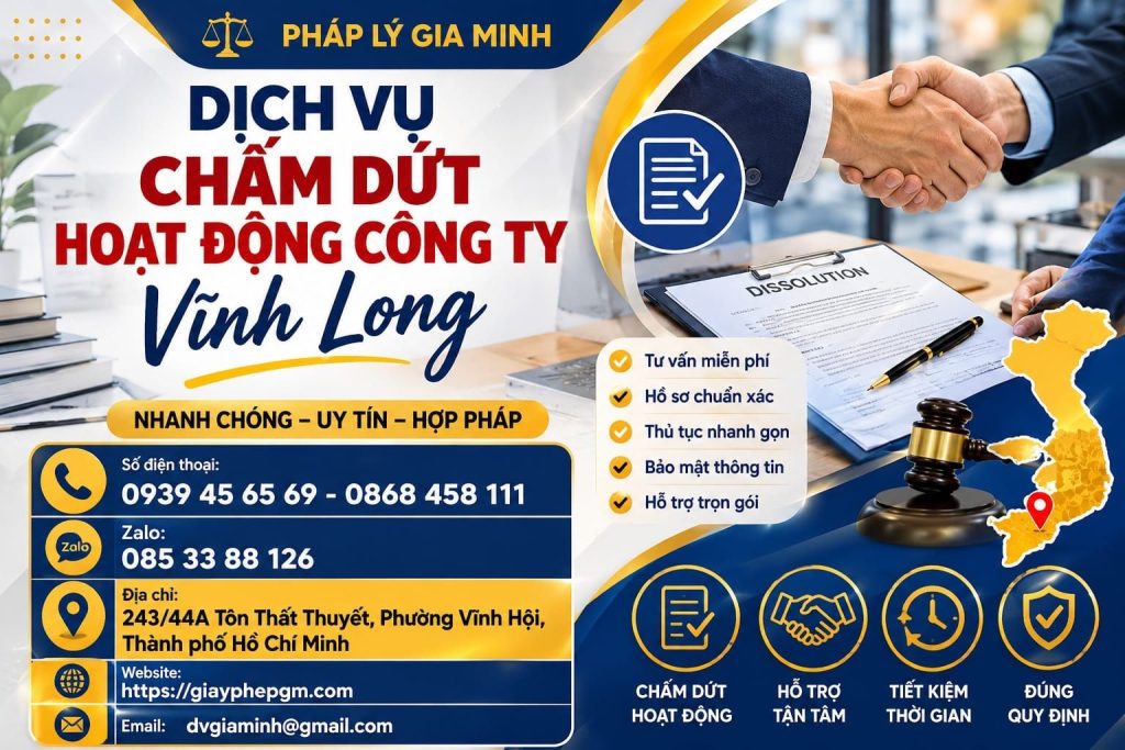 Dịch vụ chấm dứt hoạt động công ty Vĩnh Long