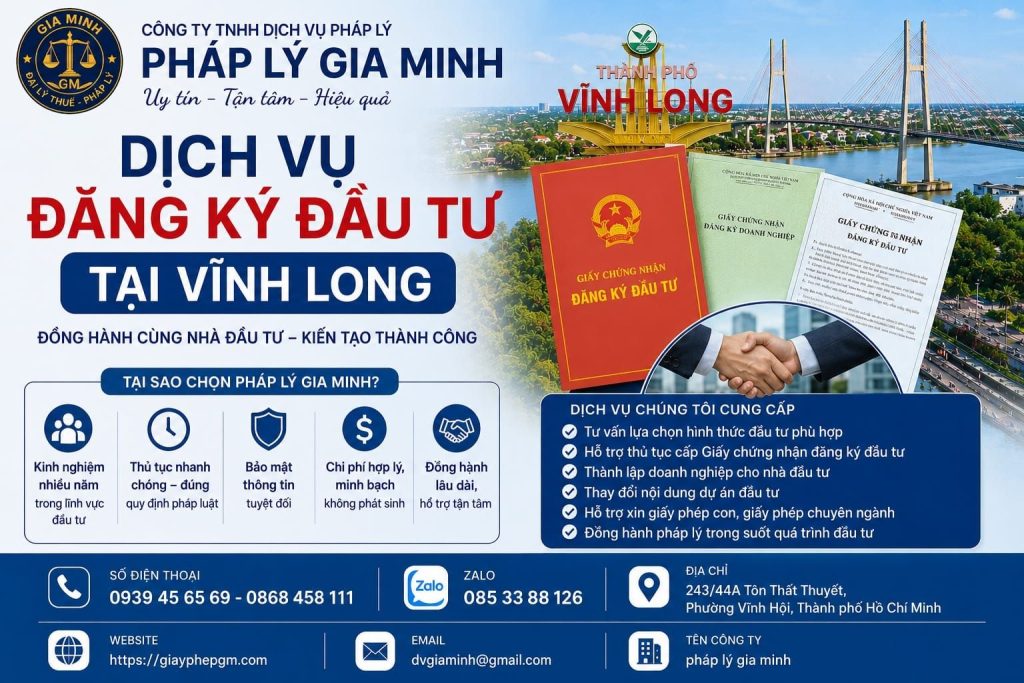 Dịch vụ đăng ký đầu tư tại Vĩnh Long