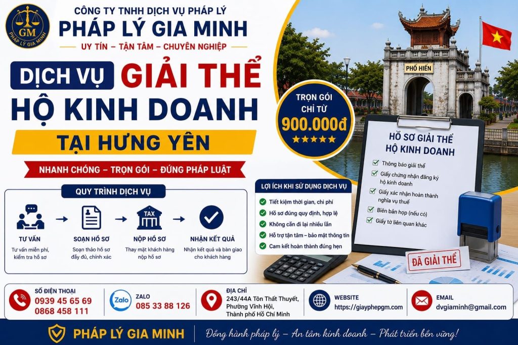 Dịch vụ giải thể hộ kinh doanh tại Hưng Yên uy tín
