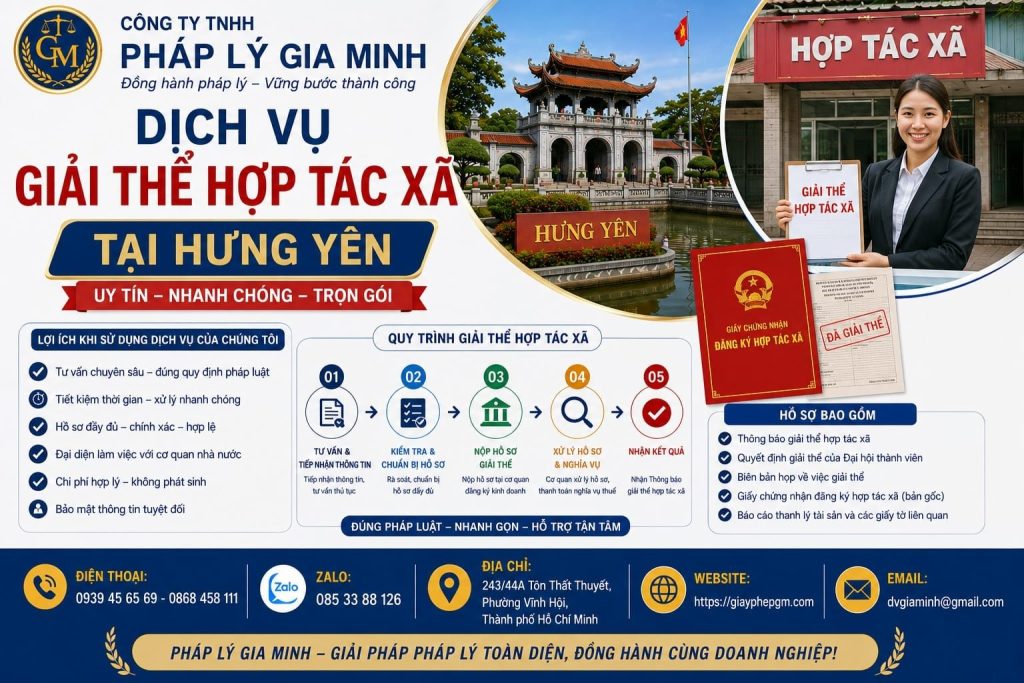 Dịch vụ giải thể hợp tác xã tại Hưng Yên uy tín