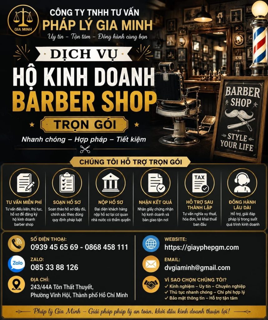 Dịch vụ hộ kinh doanh barber shop trọn gói