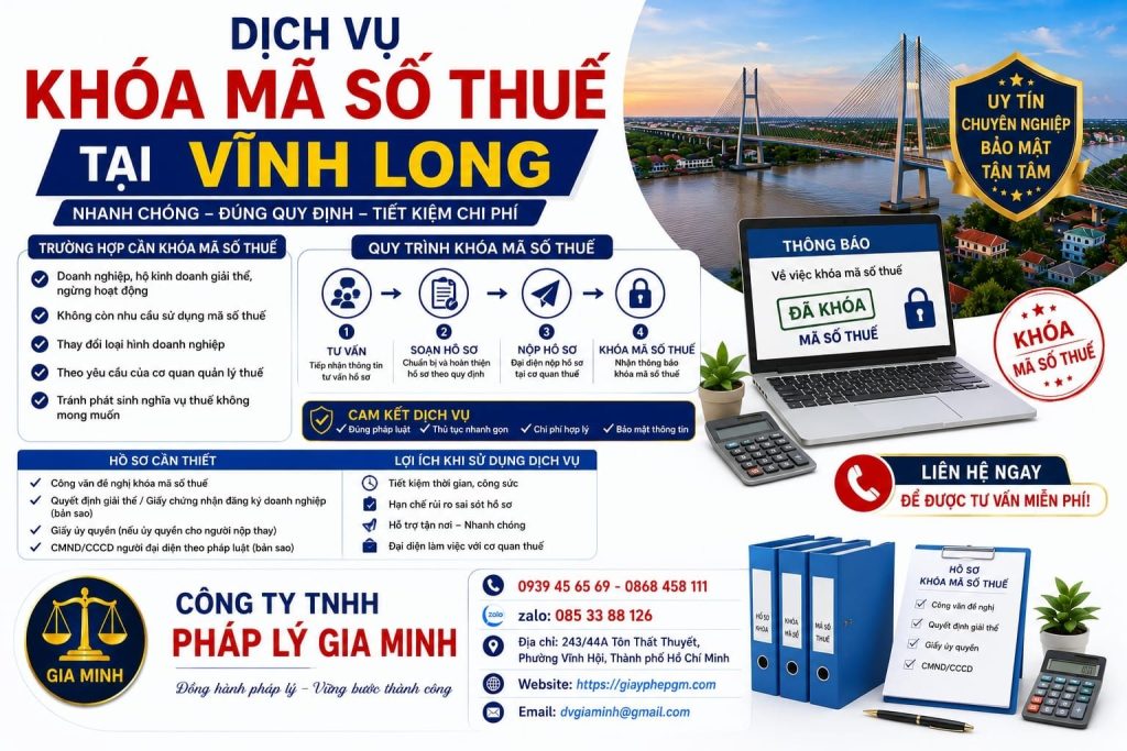 Dịch vụ khóa mã số thuế tại Vĩnh Long