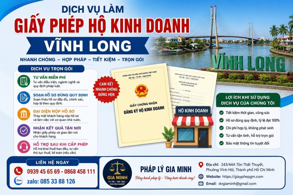 Dịch vụ làm giấy phép hộ kinh doanh Vĩnh Long