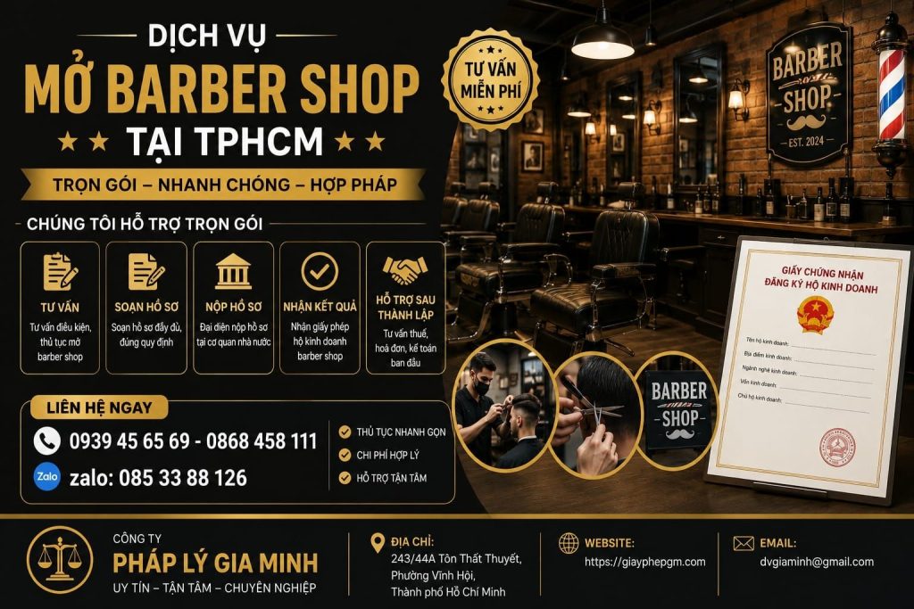Dịch vụ mở barber shop tại TPHCM