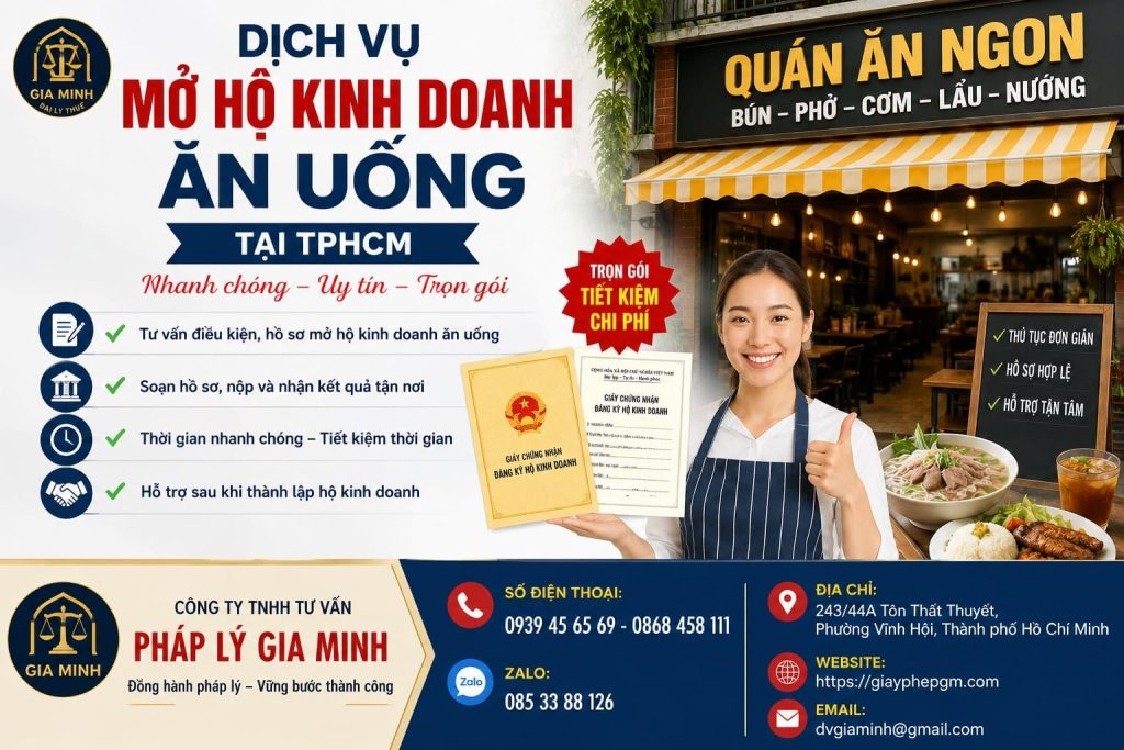 Thành lập hộ kinh doanh ăn uống tại TPHCM: Hướng dẫn pháp lý, vận hành và chiến lược thu hút khách hiệu quả 3 Dịch vụ mở hộ kinh doanh ăn uống tại TPHCM