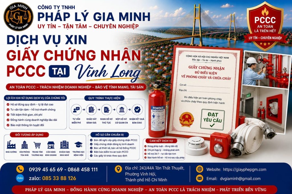 Dịch vụ xin giấy chứng nhận PCCC Vĩnh Long