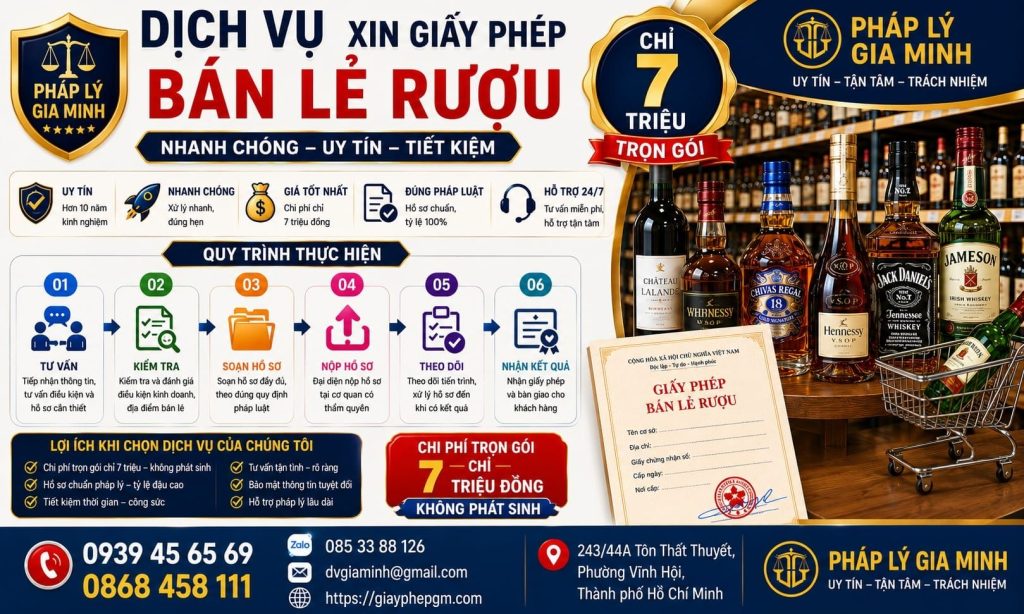 Dịch vụ xin giấy phép bán lẻ rượu trọn gói