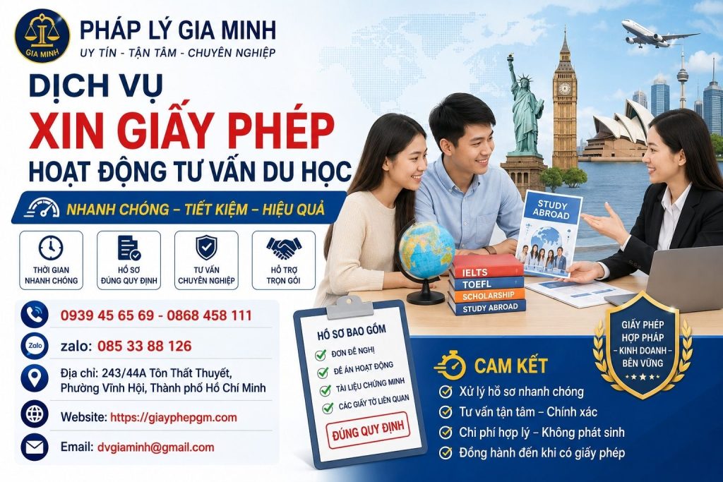 Dịch vụ xin giấy phép hoạt động tư vấn du học nhanh chóng