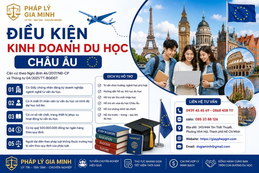 Điều kiện kinh doanh du học Châu Âu