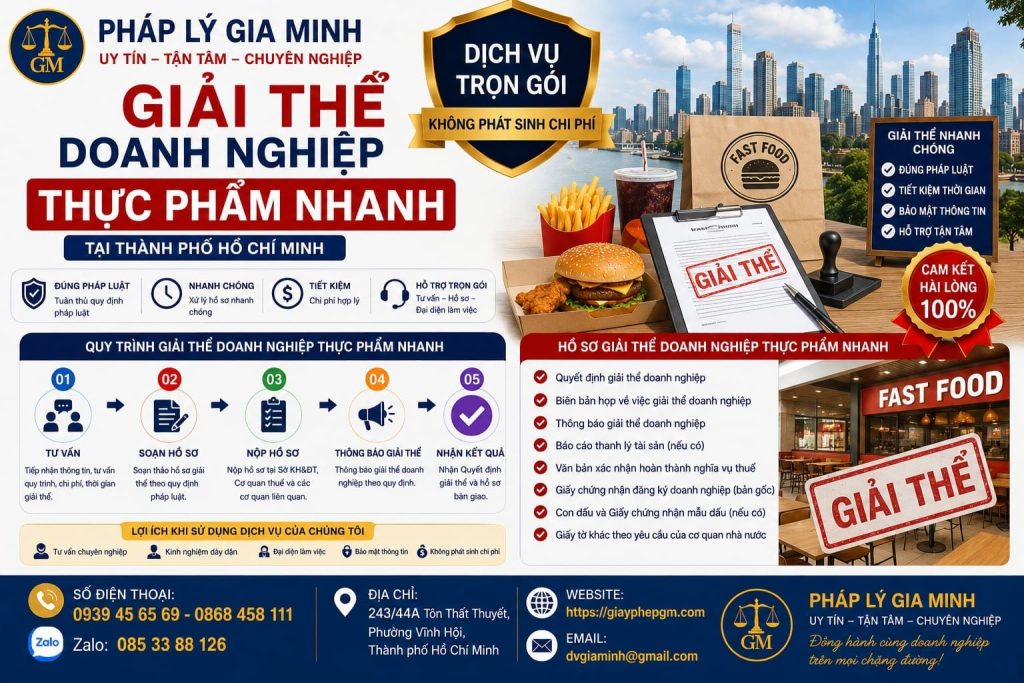 Giải thể doanh nghiệp thực phẩm nhanh tại TPHCM