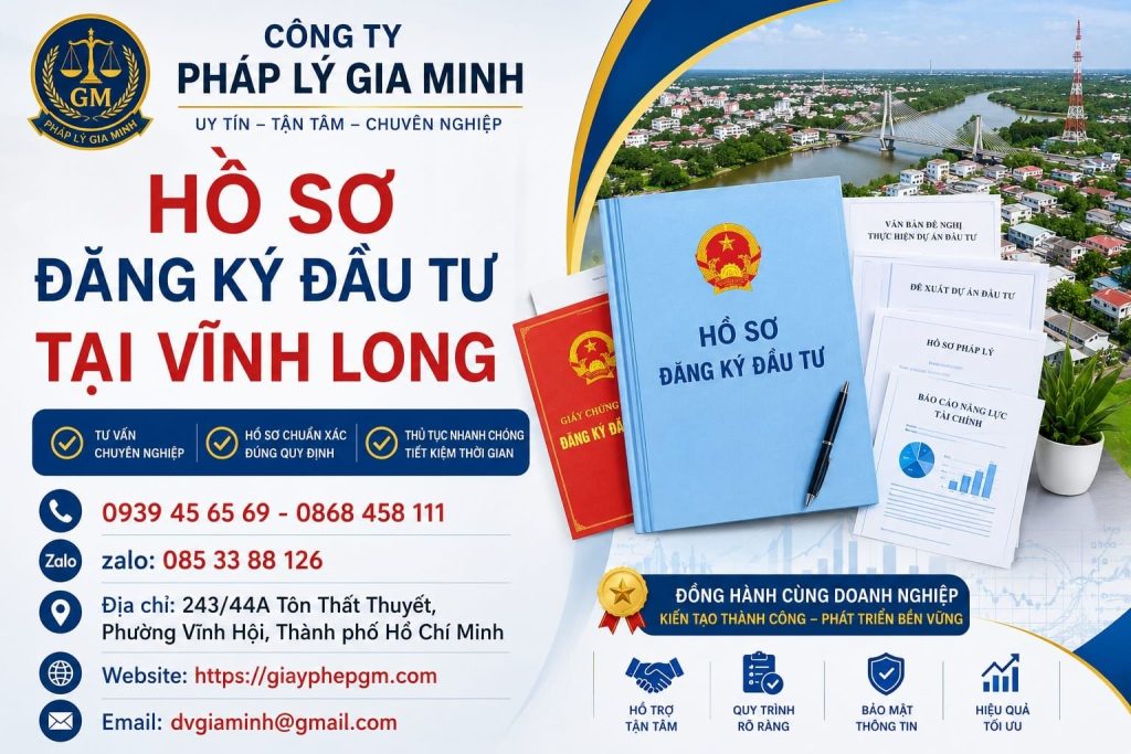 Hồ sơ đăng ký đầu tư tại Vĩnh Long