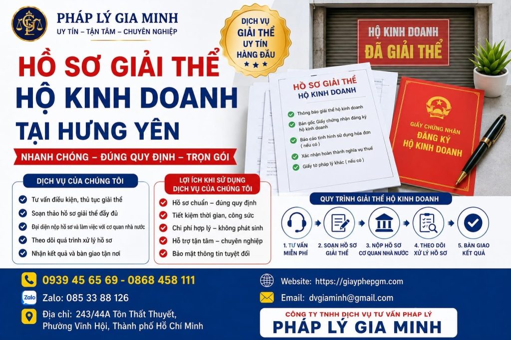Hồ sơ đóng hộ kinh doanh tại Hưng Yên