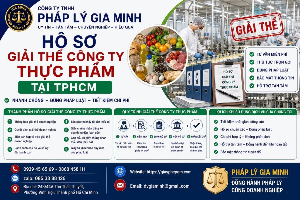 Hồ sơ giải thể công ty thực phẩm tại TPHCM
