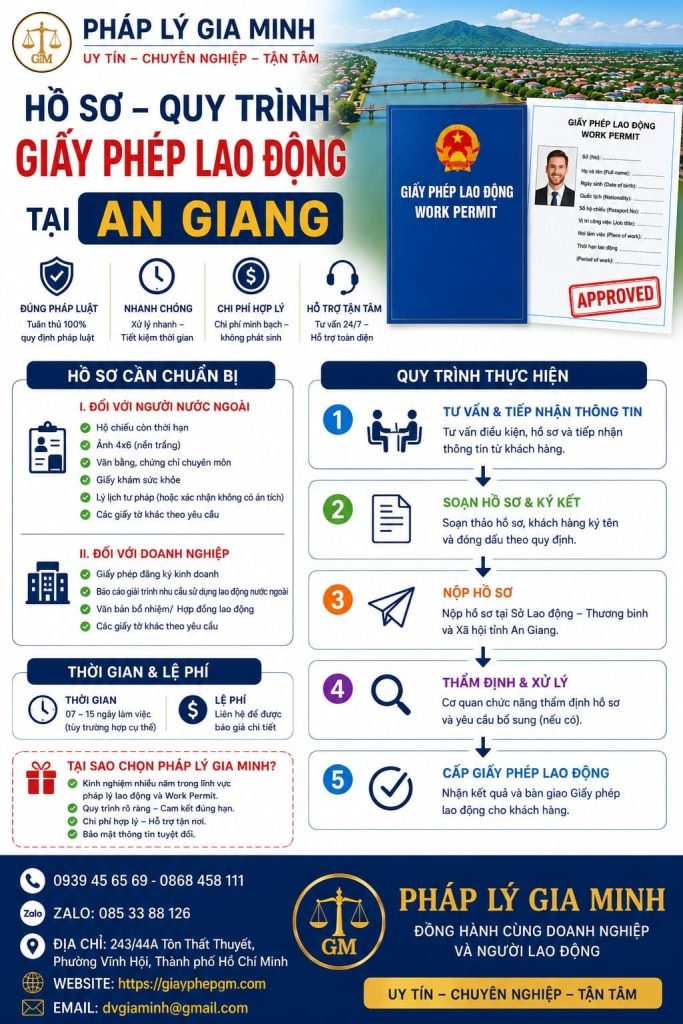 Hồ sơ quy trình giấy phép lao động tại An Giang