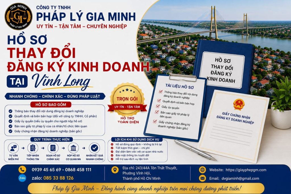 Hồ sơ thay đổi đăng ký kinh doanh Vĩnh Long