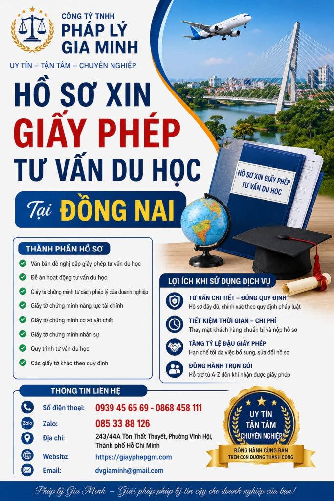 Hồ sơ xin giấy phép tư vấn du học tại Đồng Nai