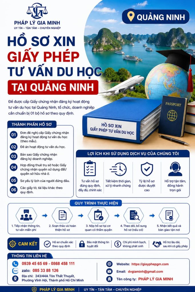 Hồ sơ xin giấy phép tư vấn du học tại Quảng Ninh