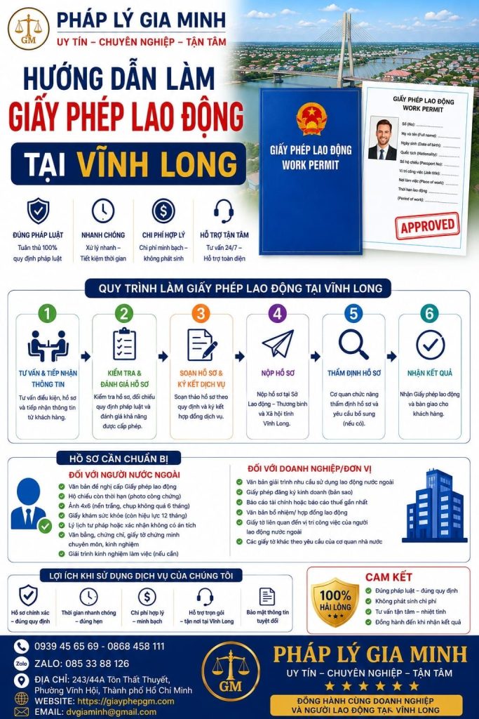 Hướng dẫn làm giấy phép lao động tại Vĩnh Long