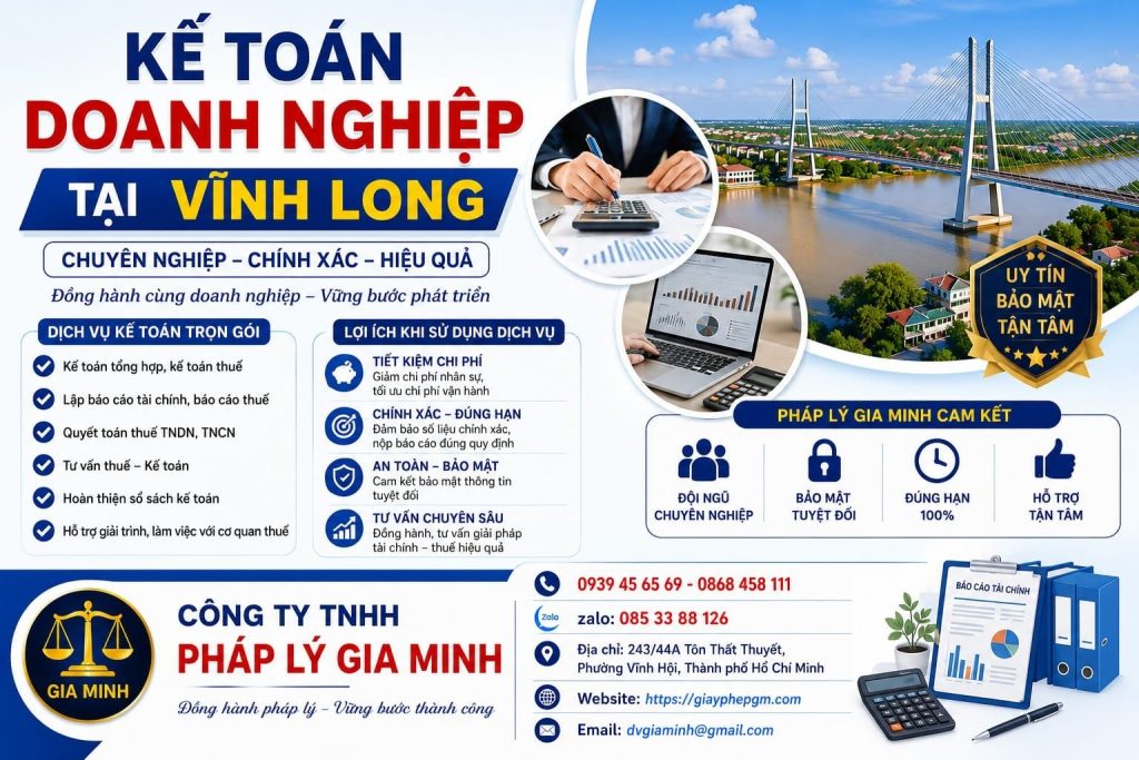 Dịch vụ kế toán thuế tại Vĩnh Long uy tín – Giải pháp tối ưu chi phí và pháp lý cho doanh nghiệp 2 Kế toán doanh nghiệp tại Vĩnh Long chuyên nghiệp