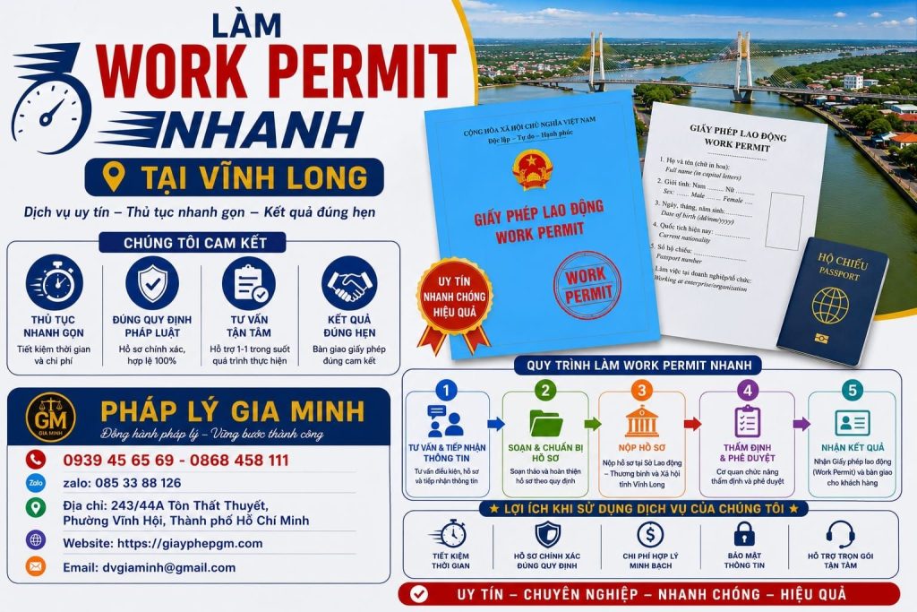 Làm work permit nhanh tại Vĩnh Long