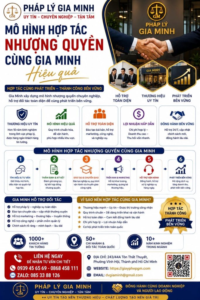 Mô hình hợp tác nhượng quyền cùng Gia Minh hiệu quả