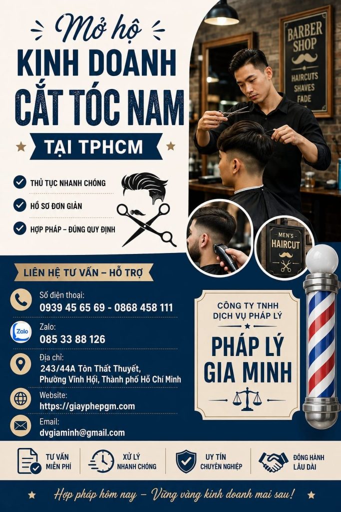 Mở hộ kinh doanh cắt tóc nam tại TPHCM