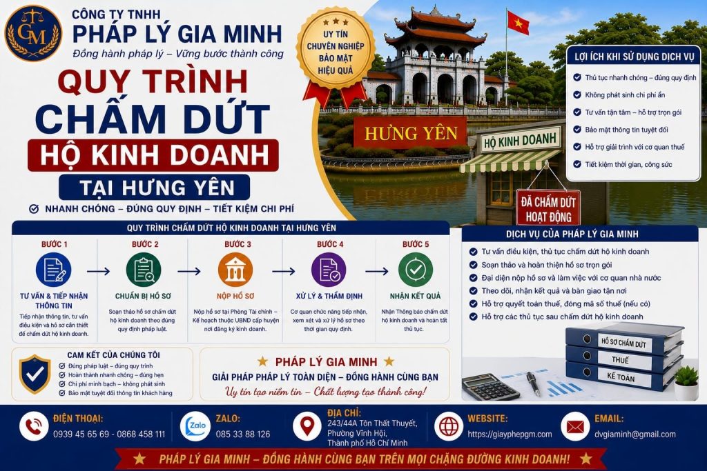 Quy trình chấm dứt hộ kinh doanh tại Hưng Yên