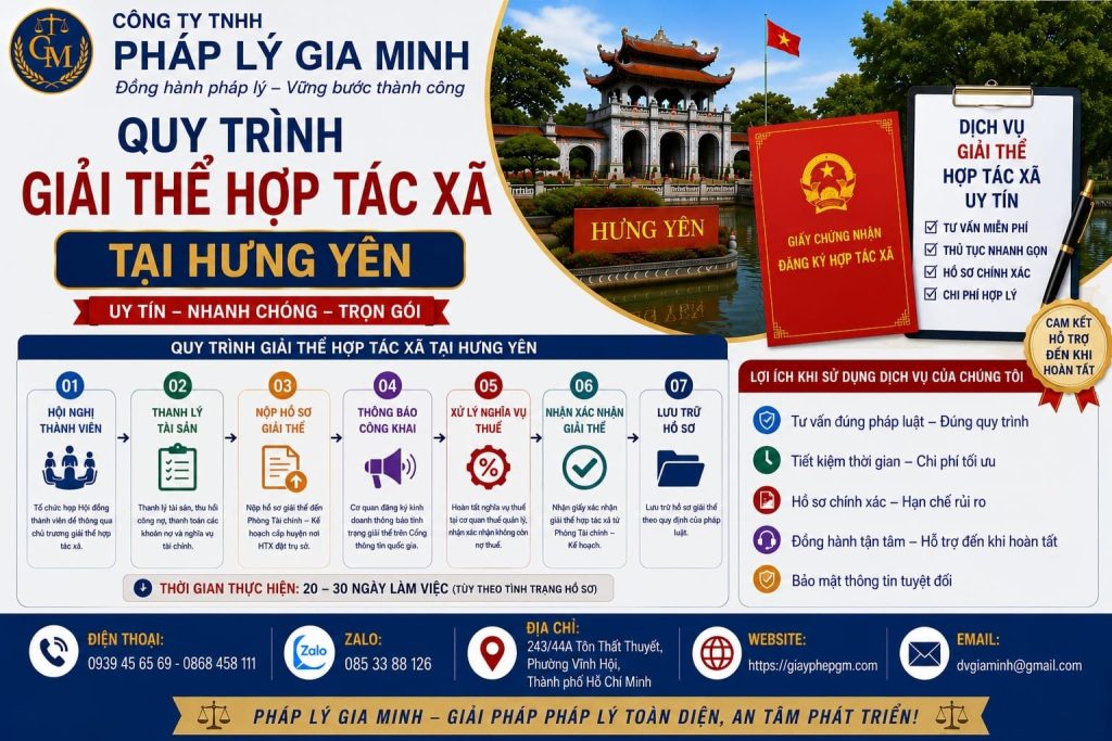 Quy trình giải thể hợp tác xã tại Hưng Yên