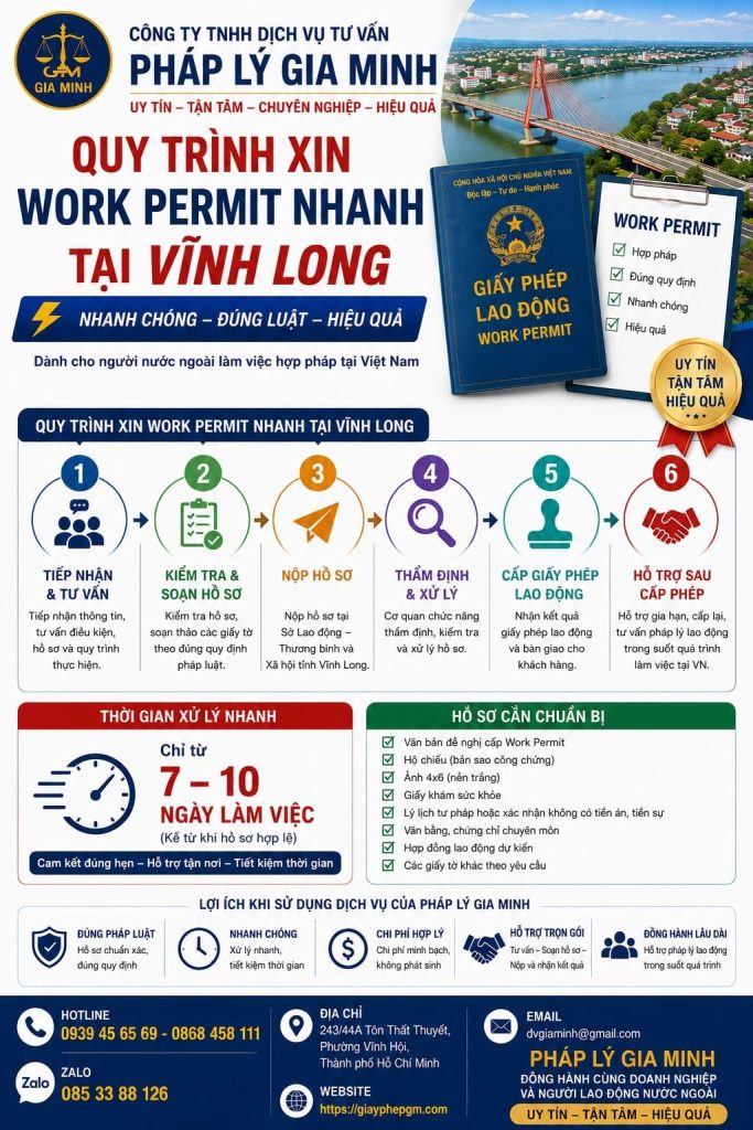 Quy trình xin work permit nhanh tại Vĩnh Long