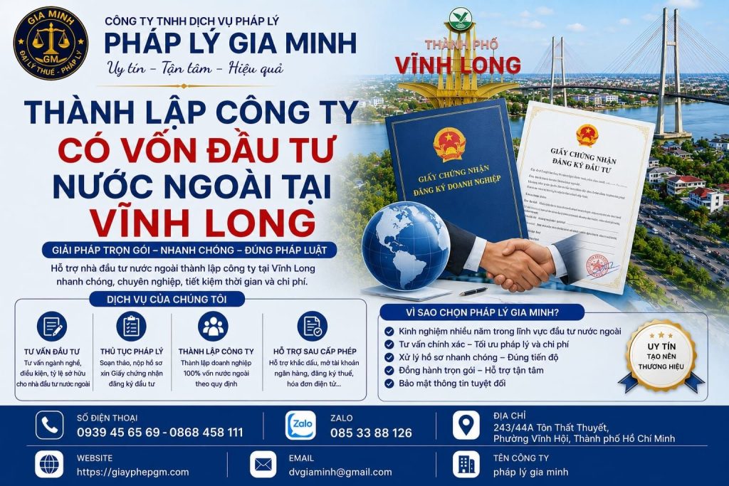 Thành lập công ty có vốn đầu tư nước ngoài Vĩnh Long