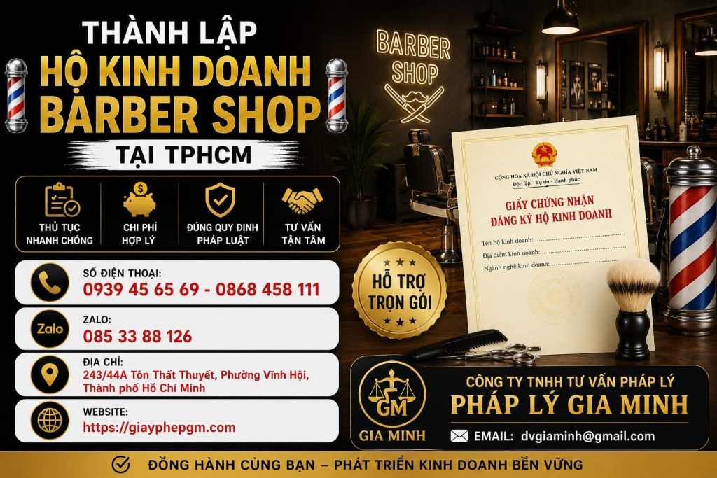 Thành lập hộ kinh doanh barber shop tại TPHCM