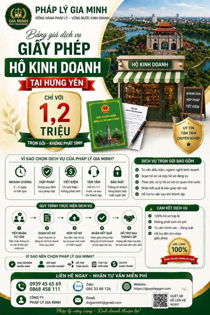 Thành lập hộ kinh doanh tại Hưng Yên
