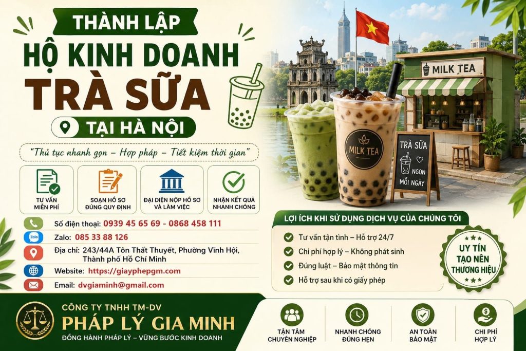 Thành lập hộ kinh doanh trà sữa tại Hà Nội: Bí quyết mở quán “hot trend” giữa thị trường đồ uống cạnh tranh 1 Thành lập hộ kinh doanh trà sữa tại Hà Nội