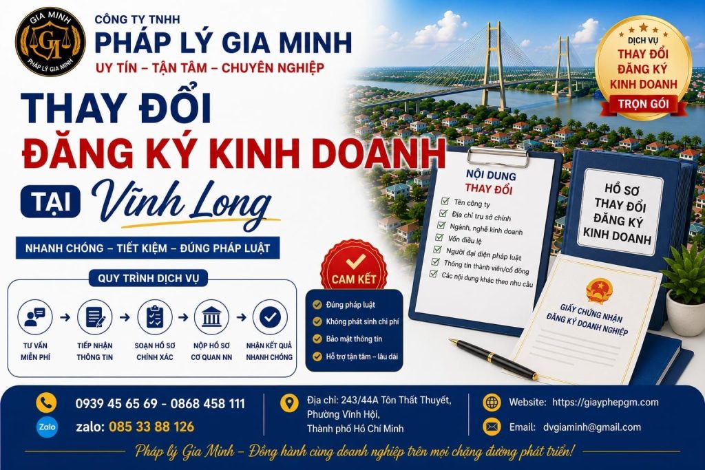 Thay đổi đăng ký kinh doanh tại Vĩnh Long
