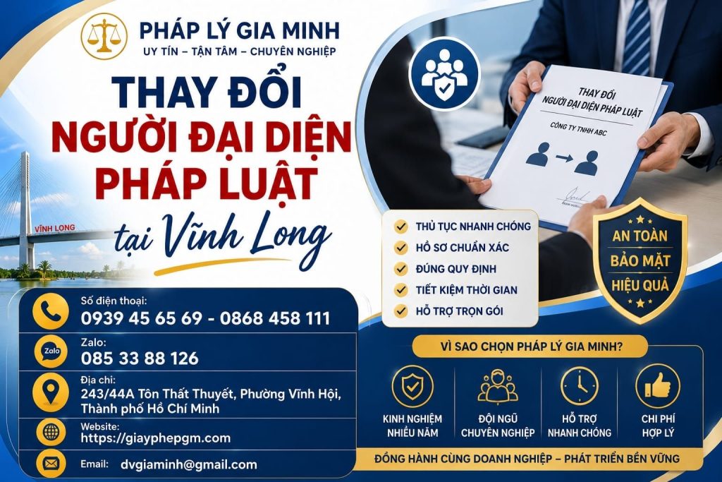 Thay đổi người đại diện pháp luật Vĩnh Long