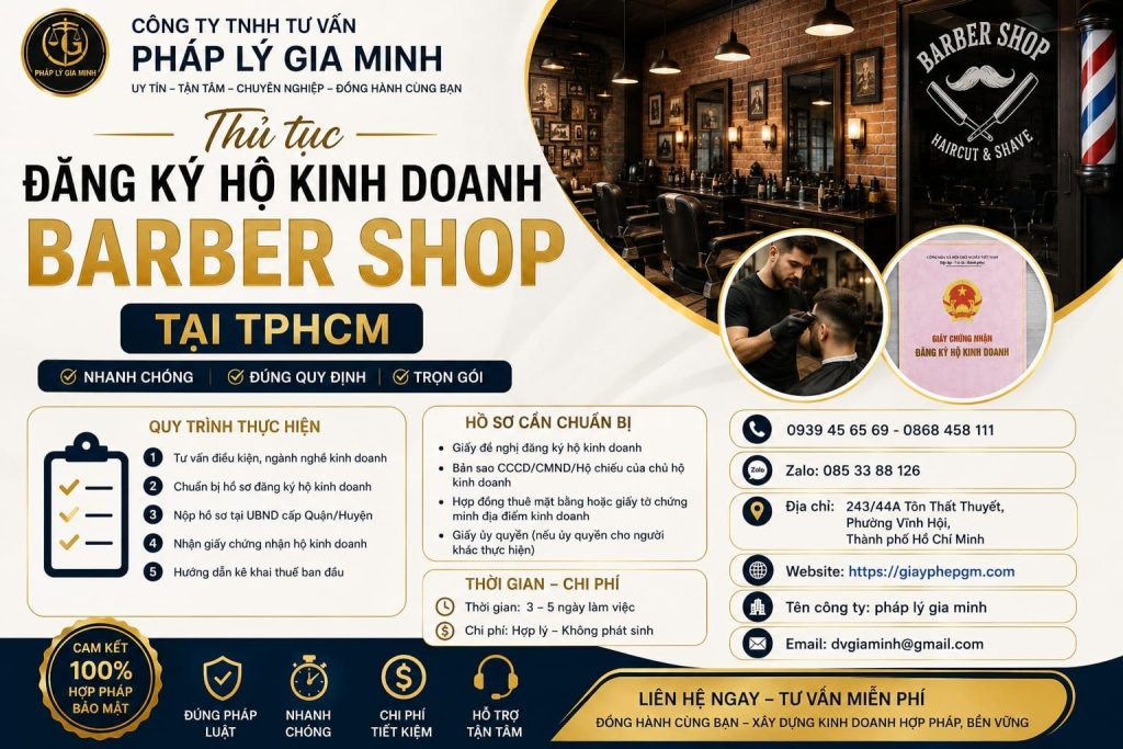 Thủ tục đăng ký hộ kinh doanh barber shop tại TPHCM