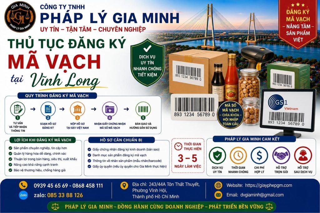 Thủ tục đăng ký mã vạch tại Vĩnh Long