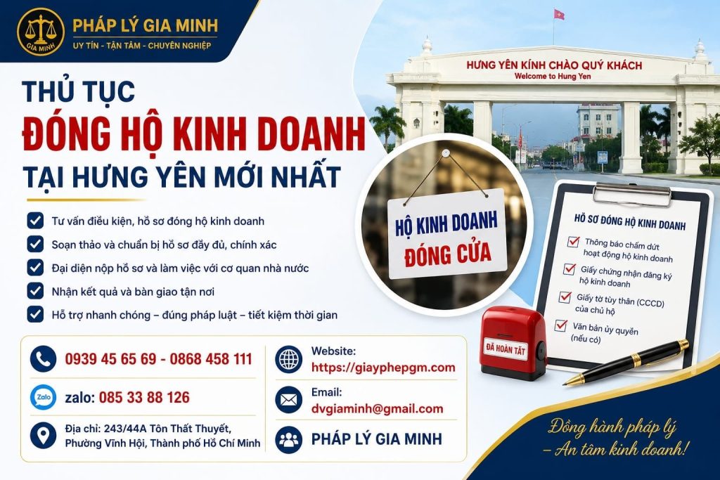 Thủ tục đóng hộ kinh doanh tại Hưng Yên mới nhất