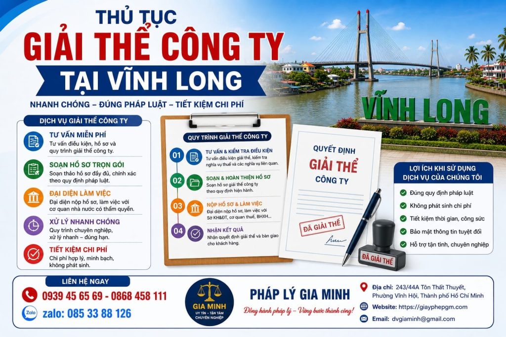 Thủ tục giải thể công ty tại Vĩnh Long