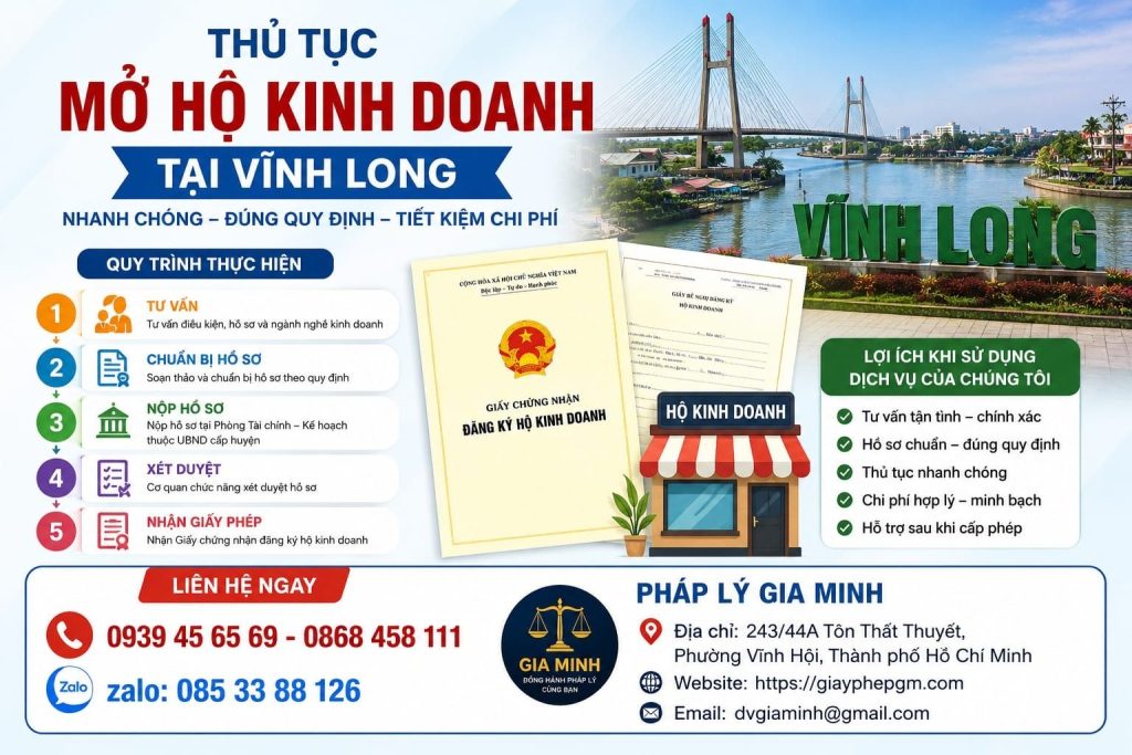 Thủ tục mở hộ kinh doanh tại Vĩnh Long