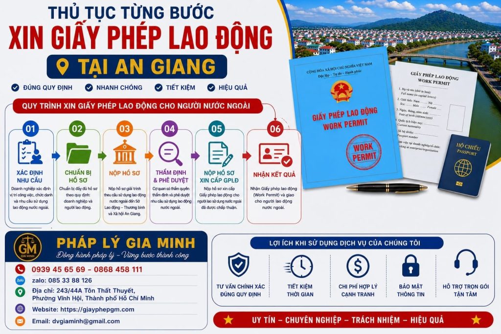 Thủ tục từng bước xin giấy phép lao động tại An Giang