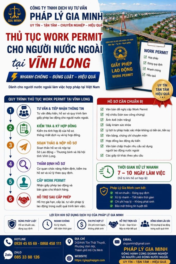 Thủ tục work permit cho người nước ngoài tại Vĩnh Long