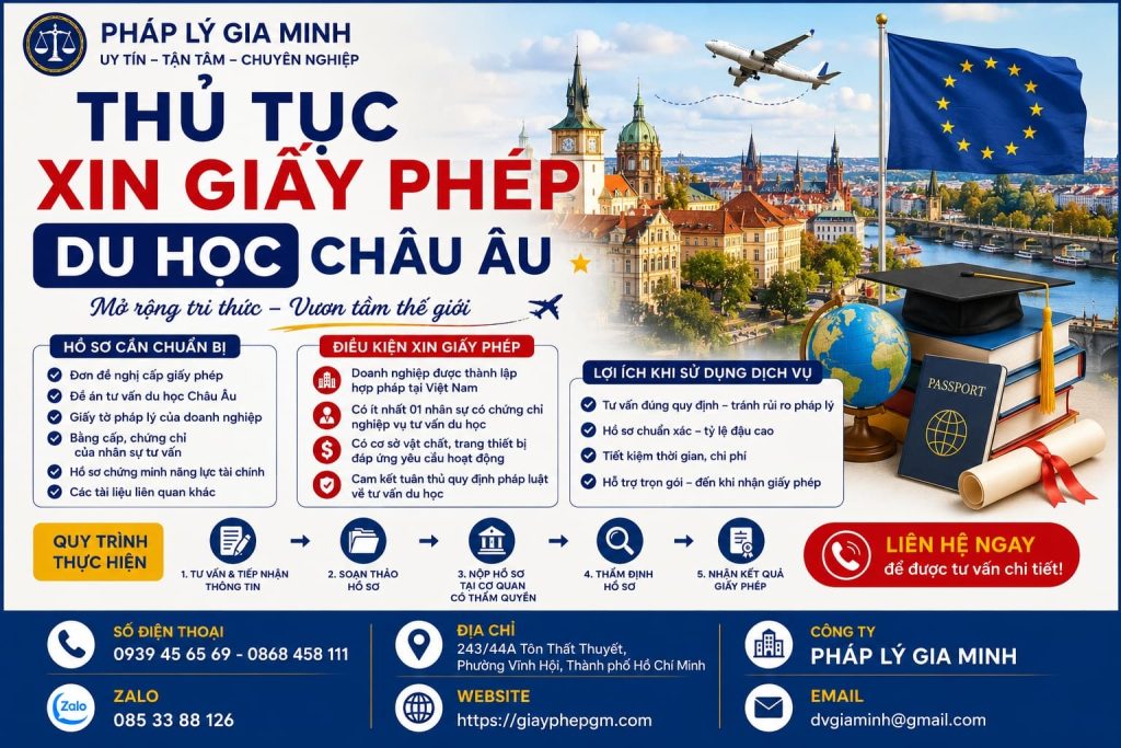Thủ tục xin giấy phép du học Châu Âu